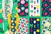 Summer Vibes Clipart & Patterns, a Seasonal Illustration by Ejevyaka (Thumbnail 5 of 8)