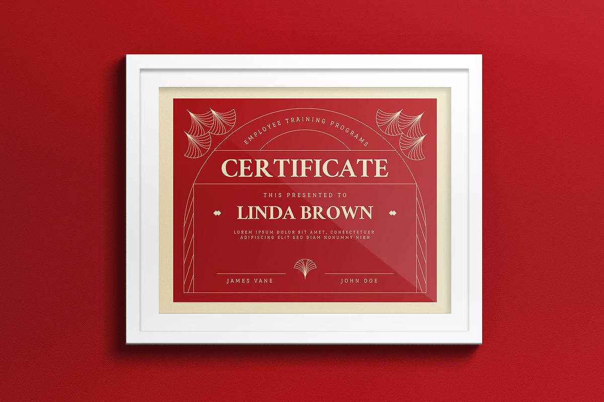 Red Vintage Design Certificate, a Print Template by graphicook (Photo 1 of 3)