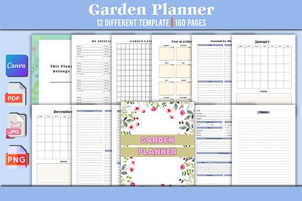 Garden Planner Canva Interior KDP V2, a Stationery Template by Designmela01