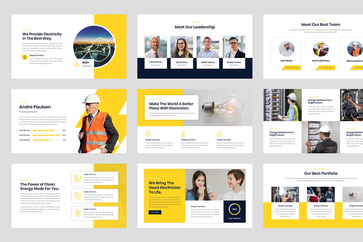 Electrical Service PowerPoint, a Presentation Template by Biwarastudio (Photo 3 of 5)