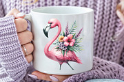 Summer Flamingo Garden Clipart, an Illustration by CraftArtStudio (Thumbnail 5 of 6)