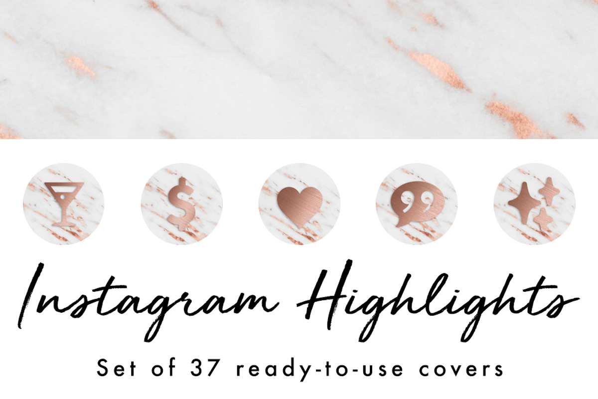 37 Instagram Story Highlight Covers, a Social Media Template by The Reverie Collective