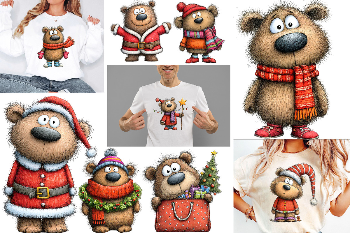 Christmas Teddy bear clipart, an Illustration by Designworld (Photo 5 of 5)