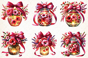 Christmas Flowers Jar Clipart, an Illustration by DreamCafeArt (Thumbnail 2 of 4)