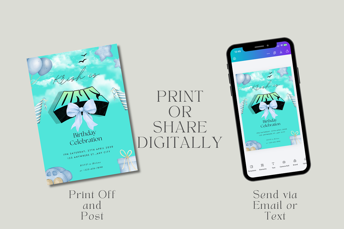 First Birthday Invitation Template, an Invitation Template by InvitingStorys (Photo 7 of 10)