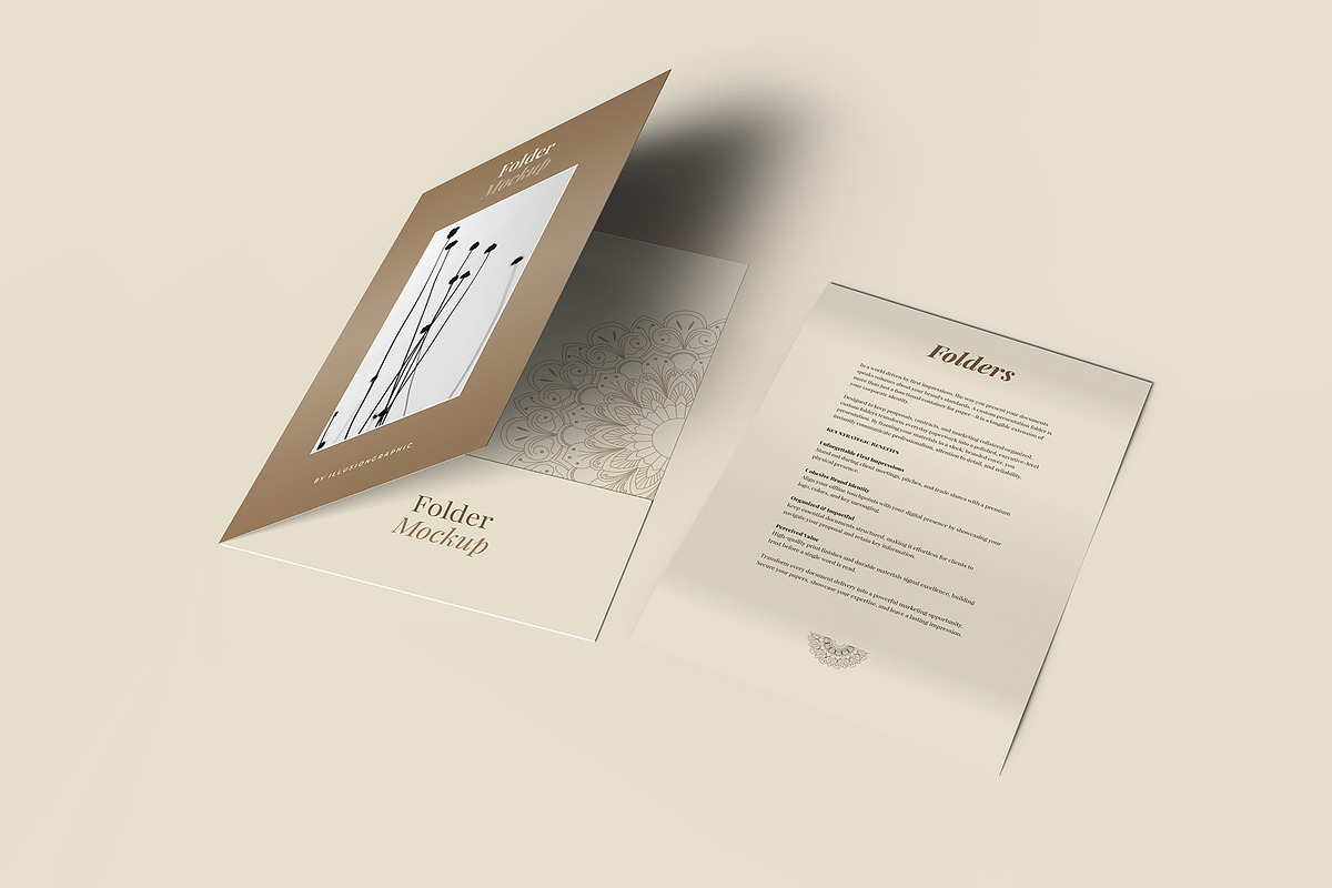 Folder Mockup - 12 Views, a Packaging Mockup by Illusiongraphic (Photo 2 of 28)