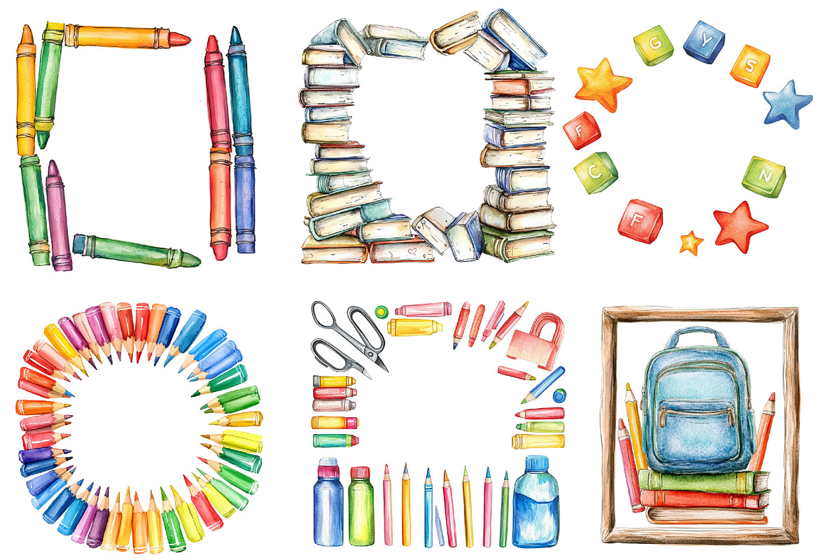Back to School Frames Clipart, an Illustration by Designworld (Photo 3 of 5)