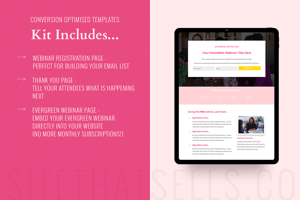 Course Webinar Sales Funnel Template, a WordPress Template by Site That Sells (Photo 3 of 3)