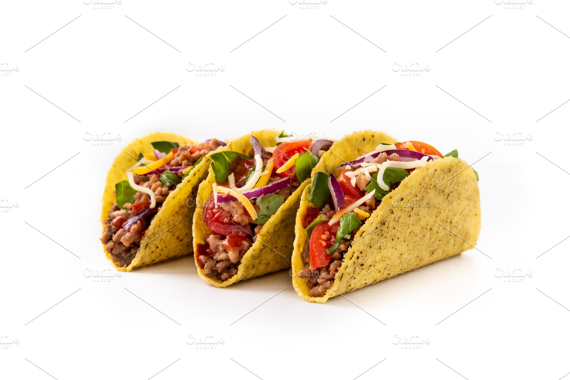 Traditional Mexican tacos with meat and vegetables, a Food & Drink Photo by etorres69