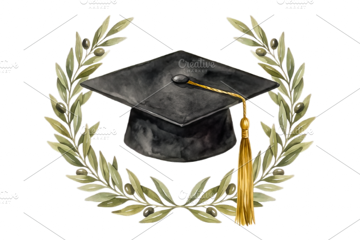 Watercolor Graduation Clipart PNGs, an Education Illustration by VetalStock (Photo 23 of 24)