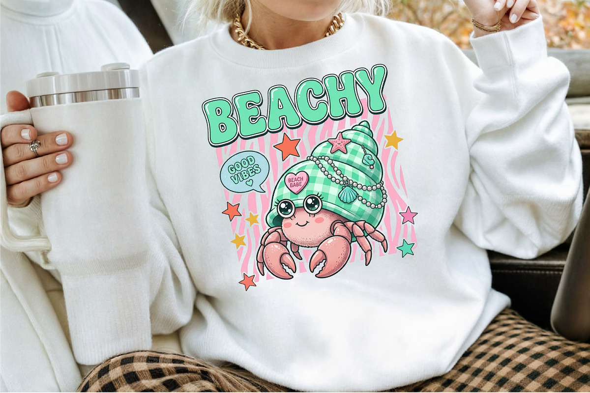 Beachy Cute Hermit Crab PNG, an Illustration by Sublimation Artist (Photo 3 of 9)