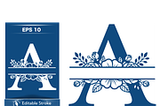 Floral Letter A Monogram Design, a Decorative Illustration by CarWrap design (Thumbnail 2 of 3)