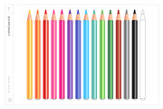 Vector Colored Crayons & Pencils, an Object Graphic by Side Project (Thumbnail 9 of 14)