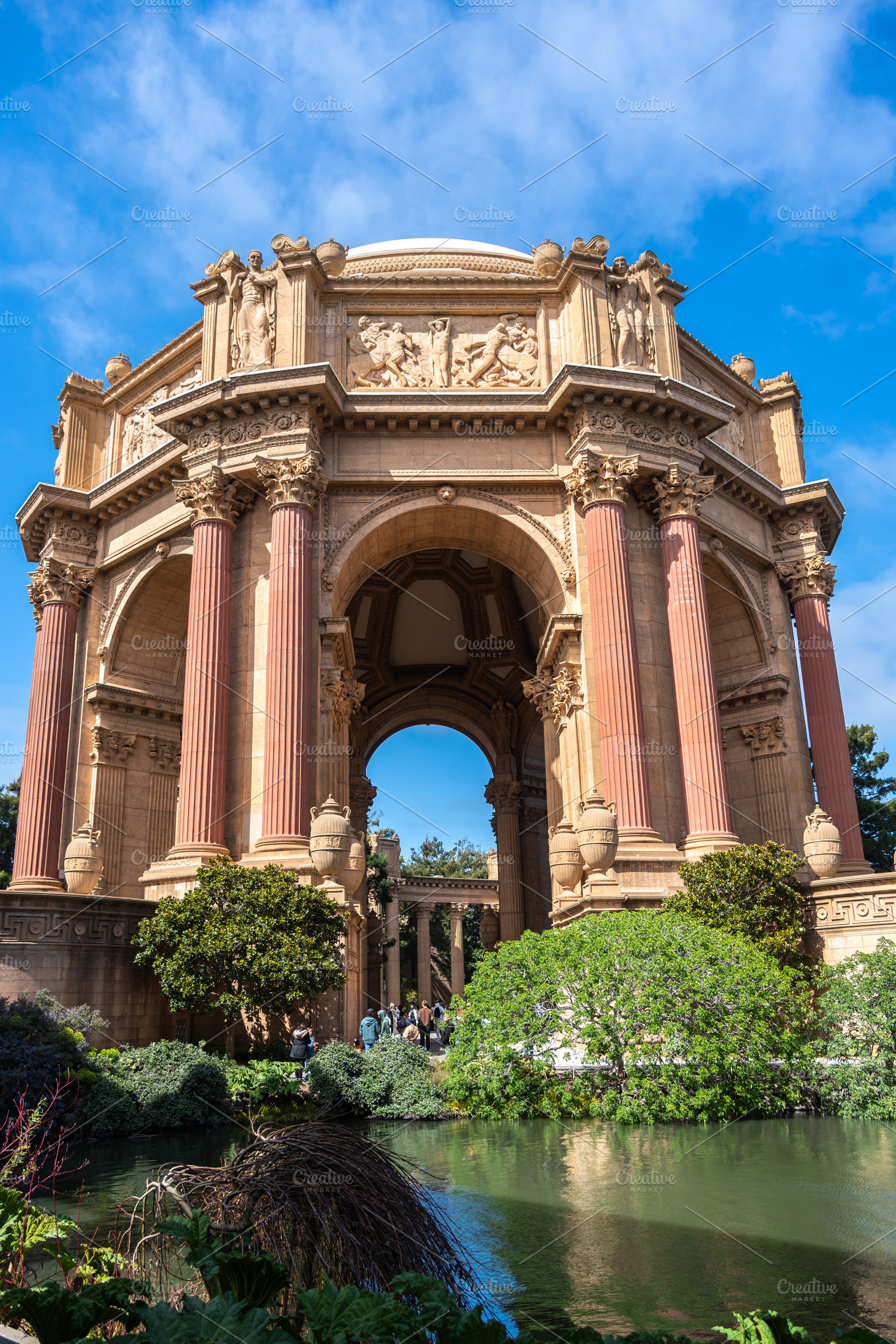 Palace of Fine Arts surrounded by greenery in San Francisco, USA, an Architecture Photo by GoodGoods