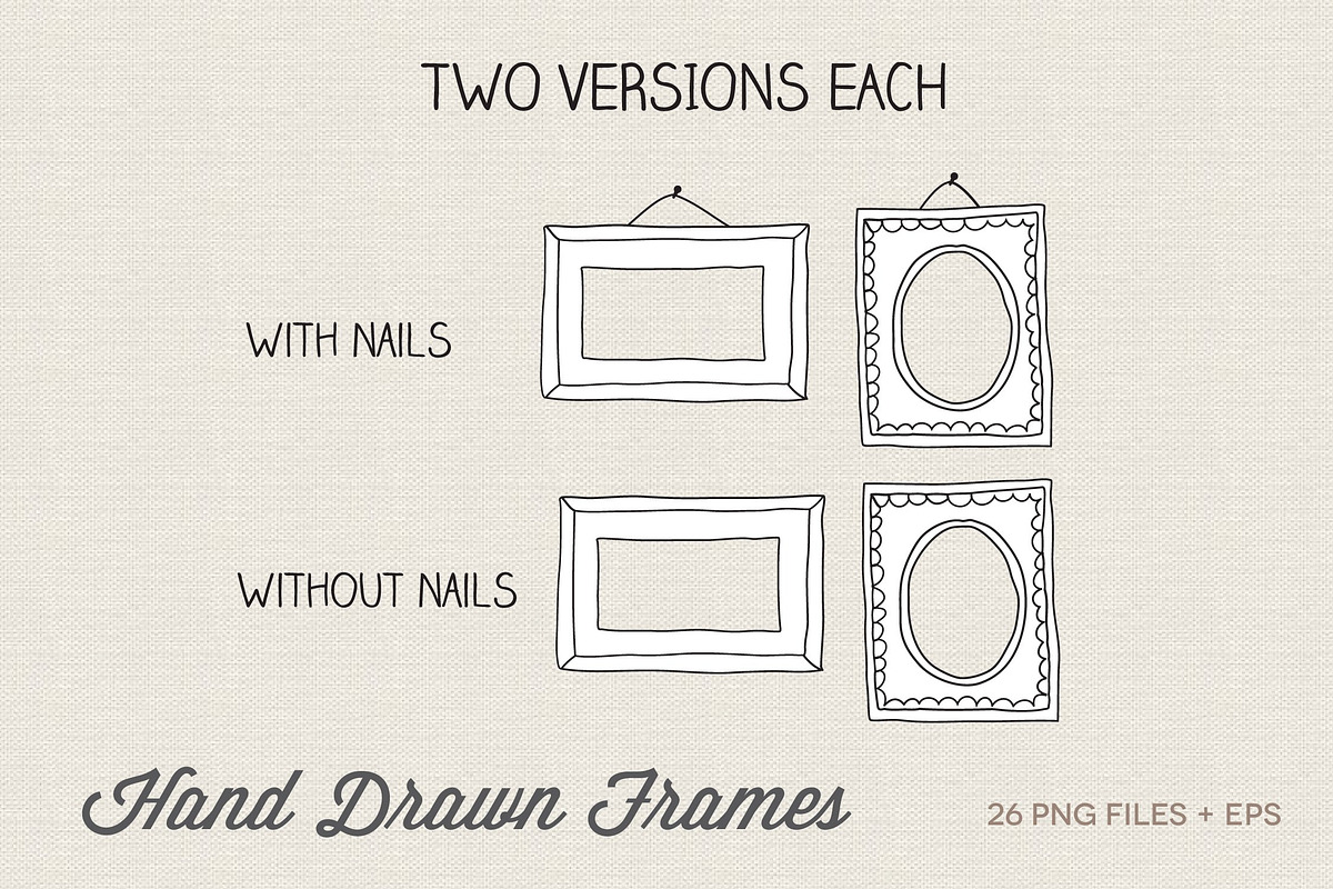 Hand Drawn Frames, an Illustration by Peachycottoncandy