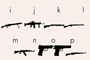 Weapons Silhouettes Dingbats Font, a Symbol Font by Minimalartstudio (Thumbnail 6 of 11)