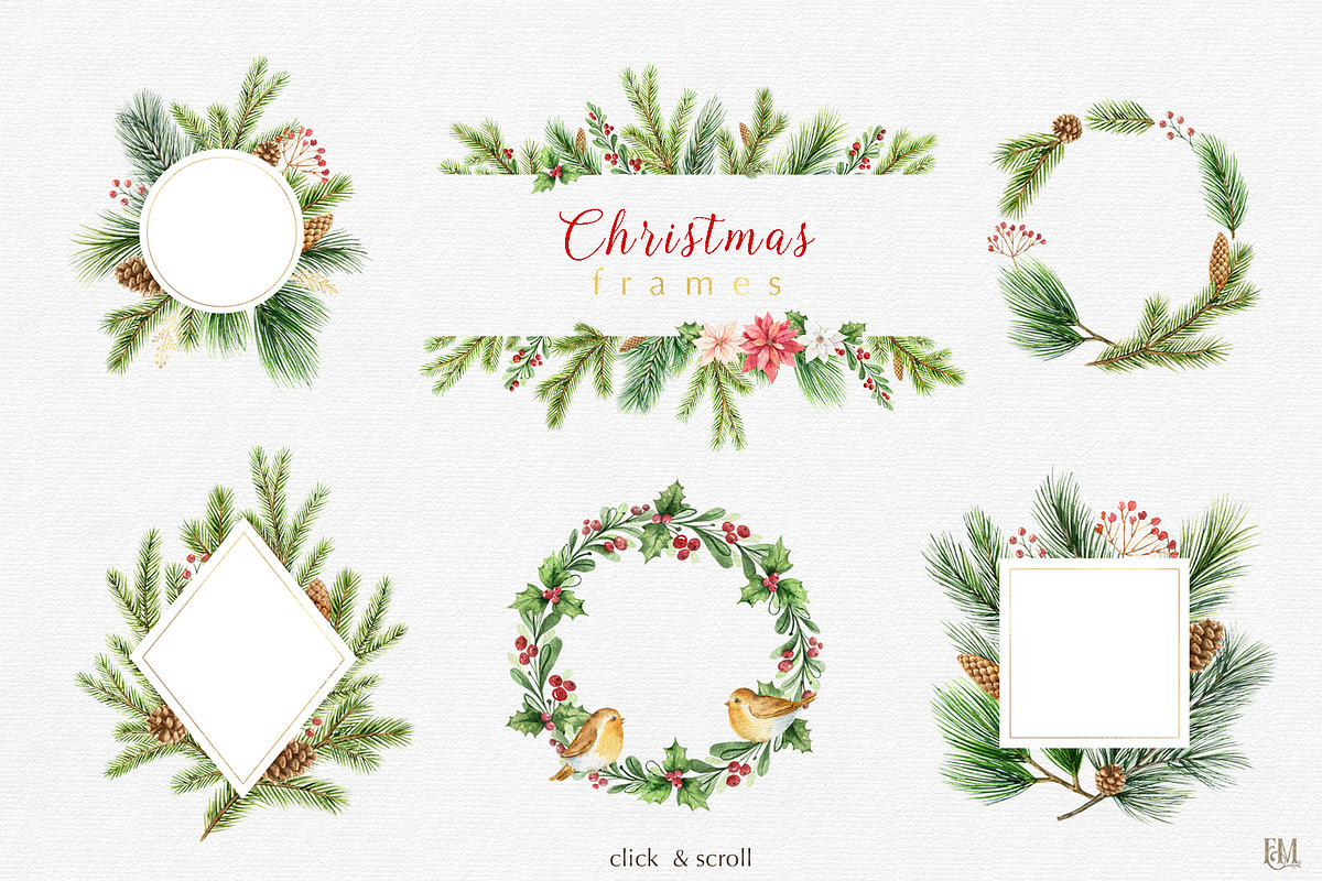 Christmas Watercolor collection, an Animal Illustration by Elena Medvedeva (Photo 2 of 15)