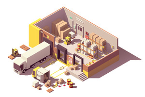 Isometric Warehouse Cross-section