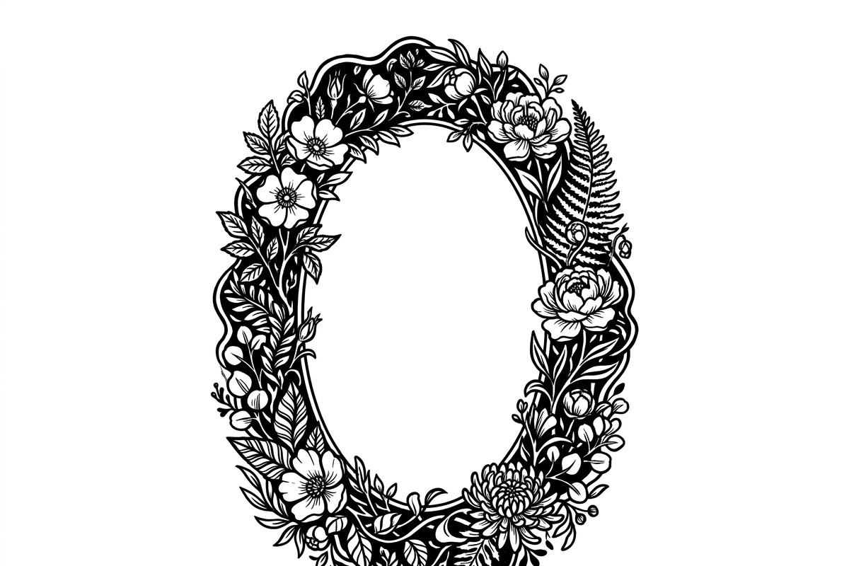 50 Elegant Floral Oval Mirror Frame, a Decorative Illustration by Amazin_art (Photo 14 of 34)