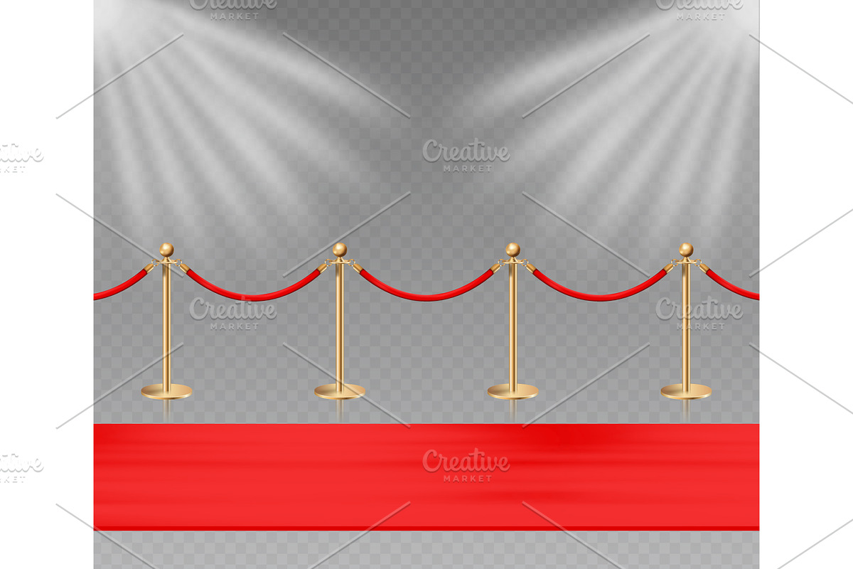 Red carpet path with golden poles, an Object Illustration by Yayasya (Photo 1 of 3)