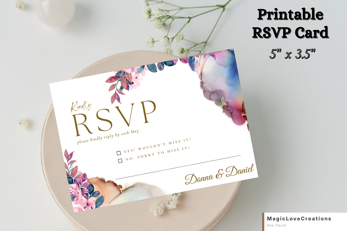 LIGHT Pink WEDDING INVITATION SET, an Invitation Template by MagicLove Creations (Photo 4 of 7)