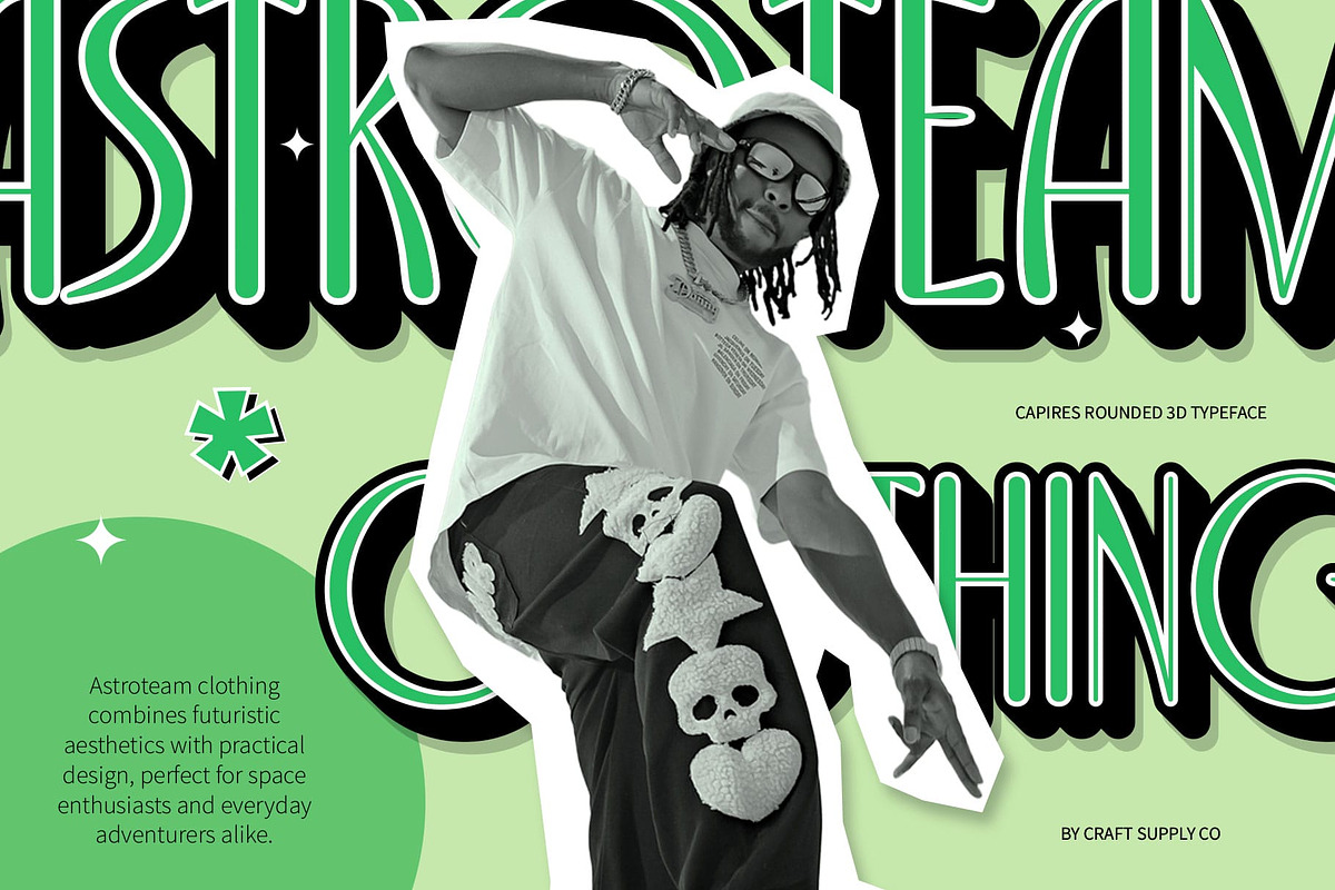 Capires Rounded 3D, a Sans Serif Font by Craft Supply Co. (Photo 3 of 8)