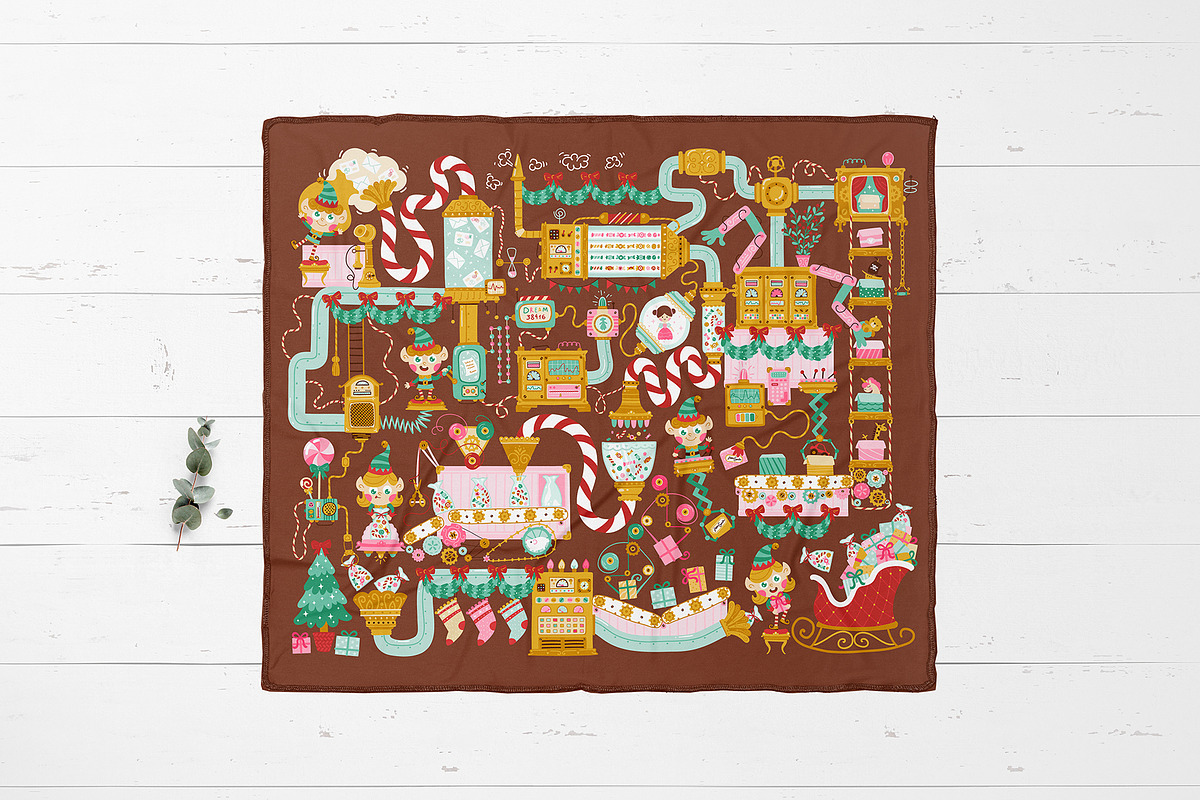Christmas Elf Factory Vector Kit, a Seasonal Illustration by Svitlana Kharchuk (Photo 12 of 13)