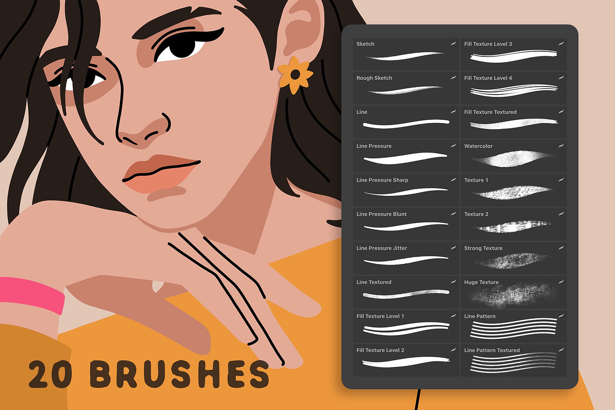 FeminiBrush - Procreate Brushes, a Brush Add-On by Nurmiftah (Photo 2 of 8)