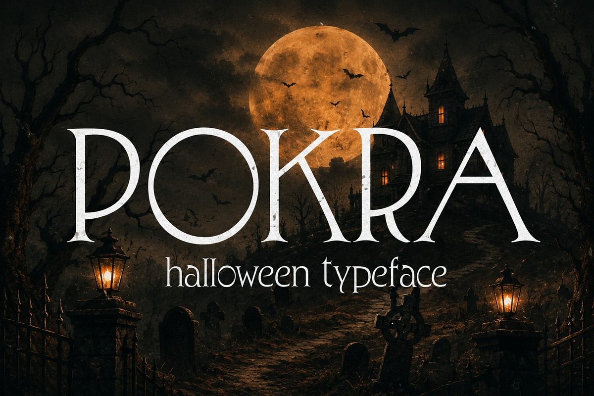 Pokra - Halloween Typeface, a Serif Font by HipFonts (Photo 1 of 9)