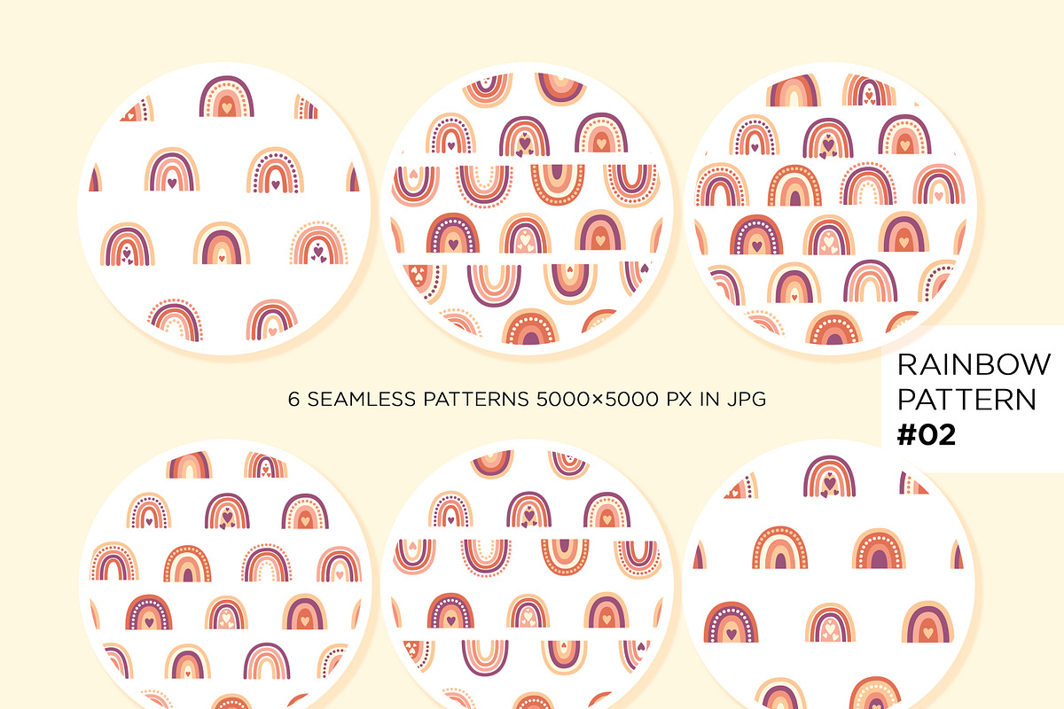Rainbow Elements & Patterns Bundle, a Decorative Illustration by Olga Begak Art & Design (Photo 6 of 17)
