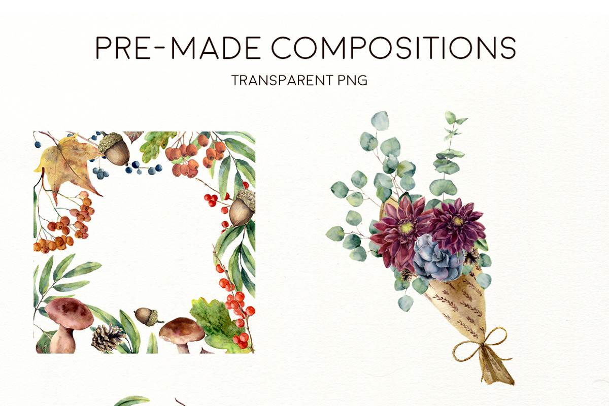 Autumn fall Watercolor fall clipart, an Animal Illustration by Yuliya Derbisheva (Photo 4 of 8)