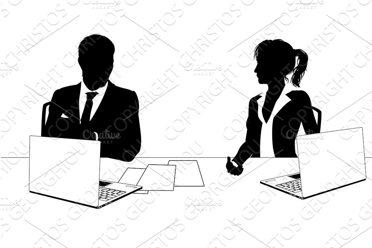 News Anchors Business People at Desk, a Person Illustration by Christos Georghiou