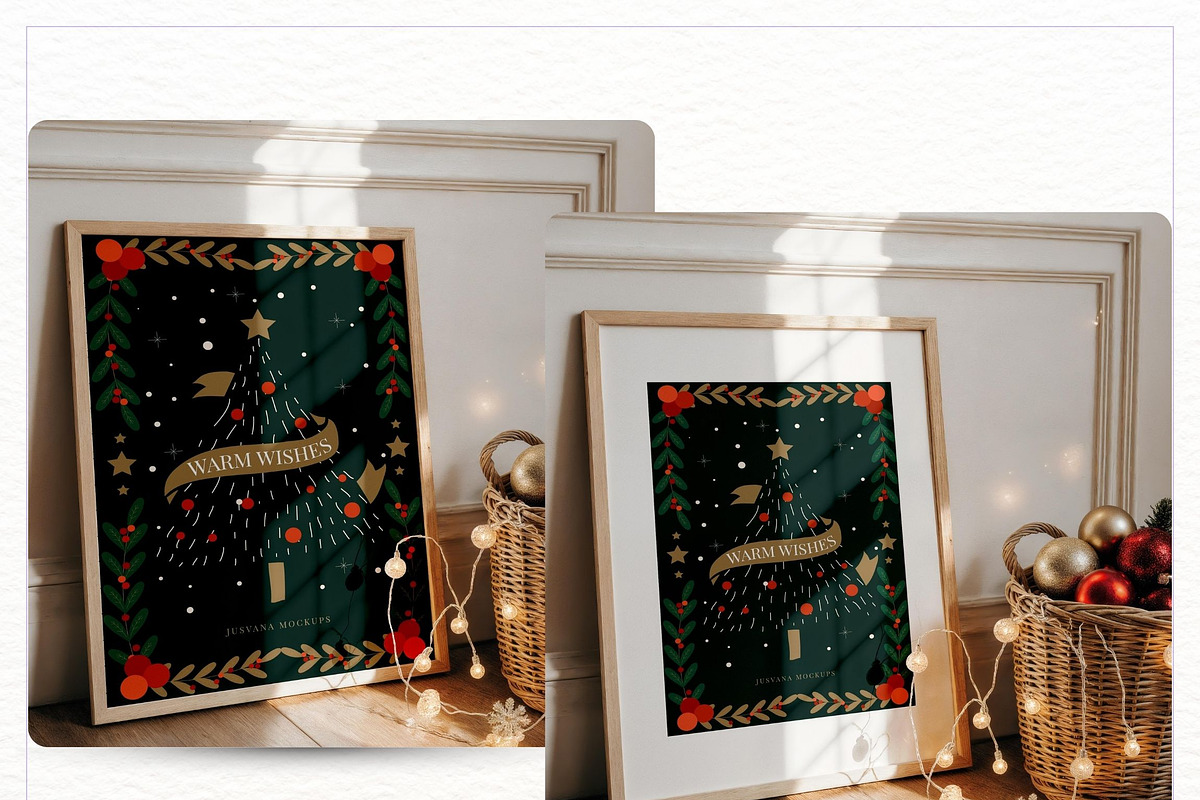Christmas Frame Mockup – Boho Wall A, a Mockup by Jusvana Mockup (Photo 9 of 10)
