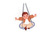 Happy cute kids swinging set, a Person Illustration by Good Studio (Thumbnail 3 of 11)