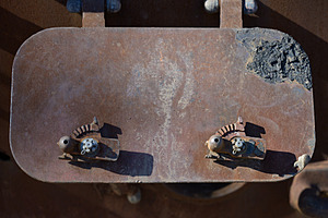 A fragment of the hull of a Russian armored personnel carrier wi, a Transportation Photo by ndanko