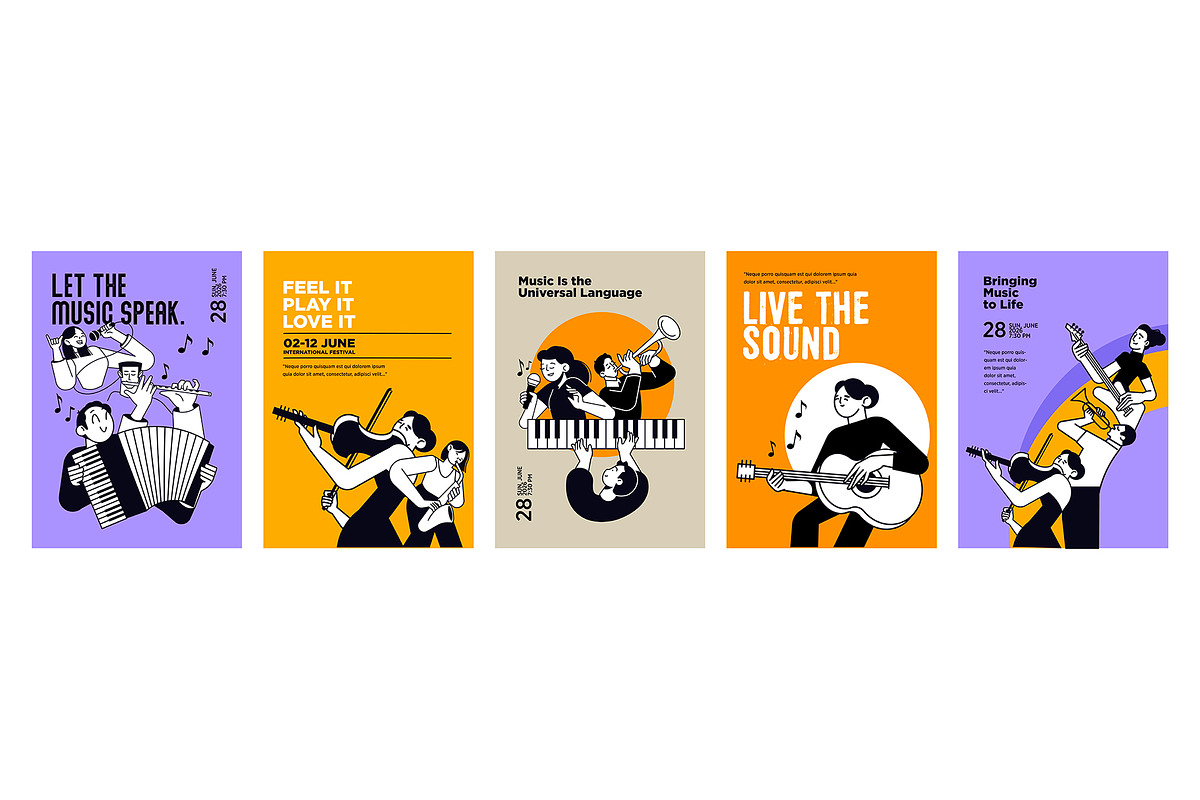 Music poster templates, a Person Illustration by PureSolution (Photo 4 of 6)