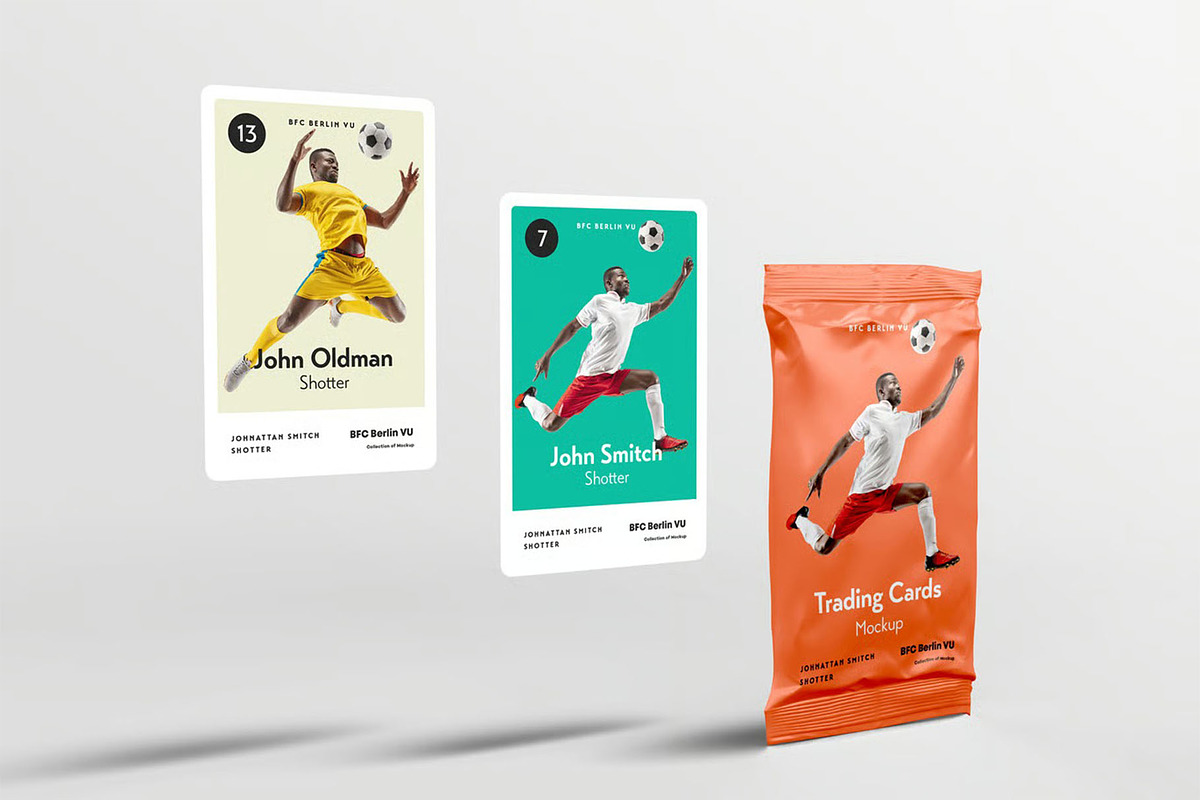 Trading Cards Mock-up, an Advertising Mockup by zippypixelstudio (Photo 3 of 14)