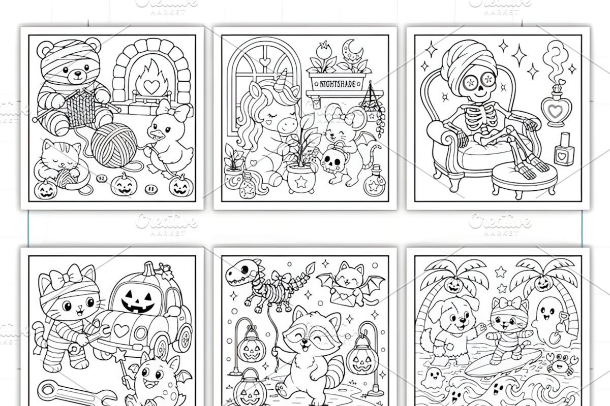 Silly Spooky Bold and Easy Coloring, a Seasonal Illustration by Coco Bloom (Photo 3 of 3)