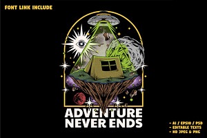 Retro Sci-Fi Camping with UFO