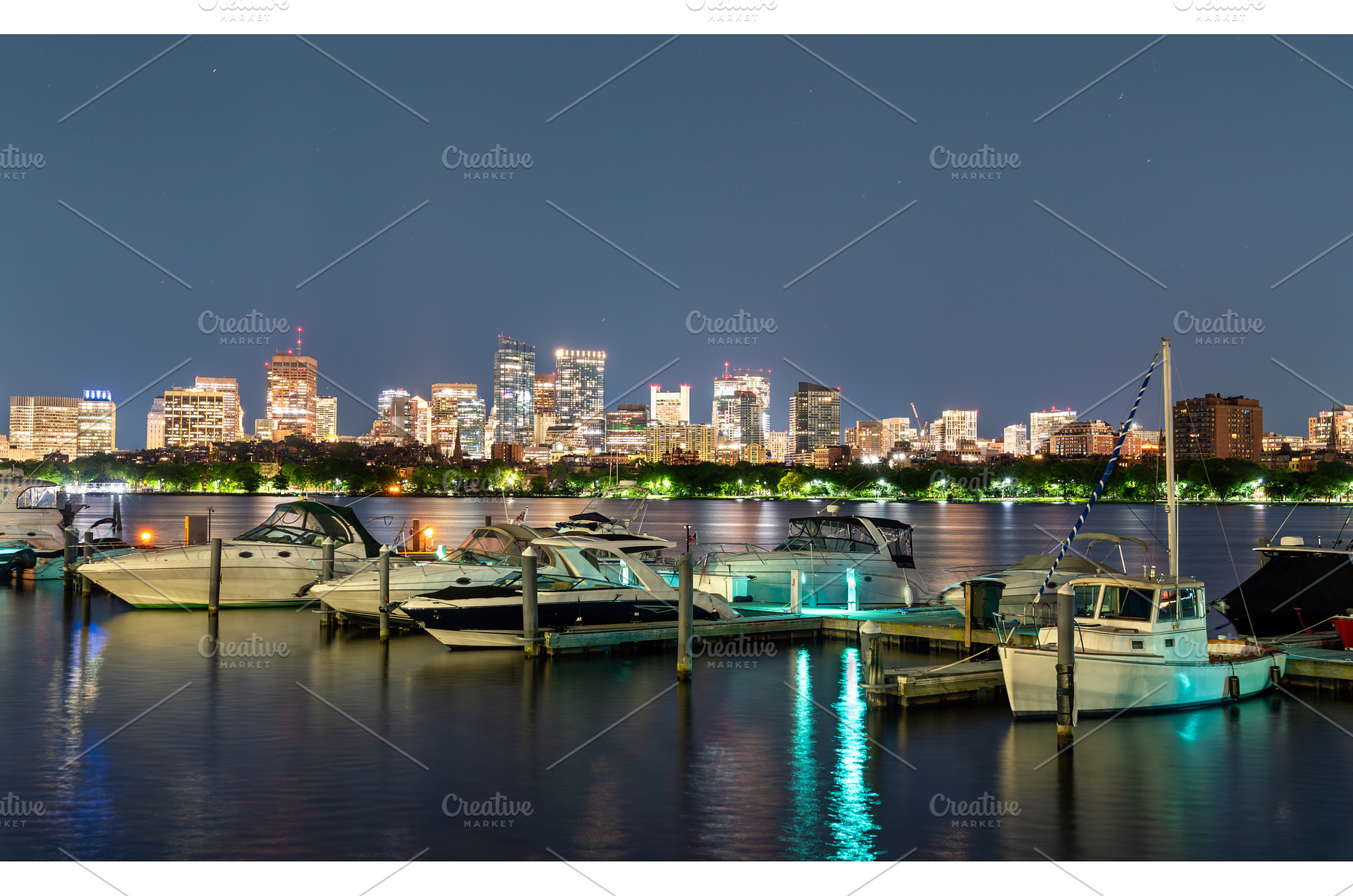 Boston skyline across the Charles, an Architecture Photo by Leonid Andronov