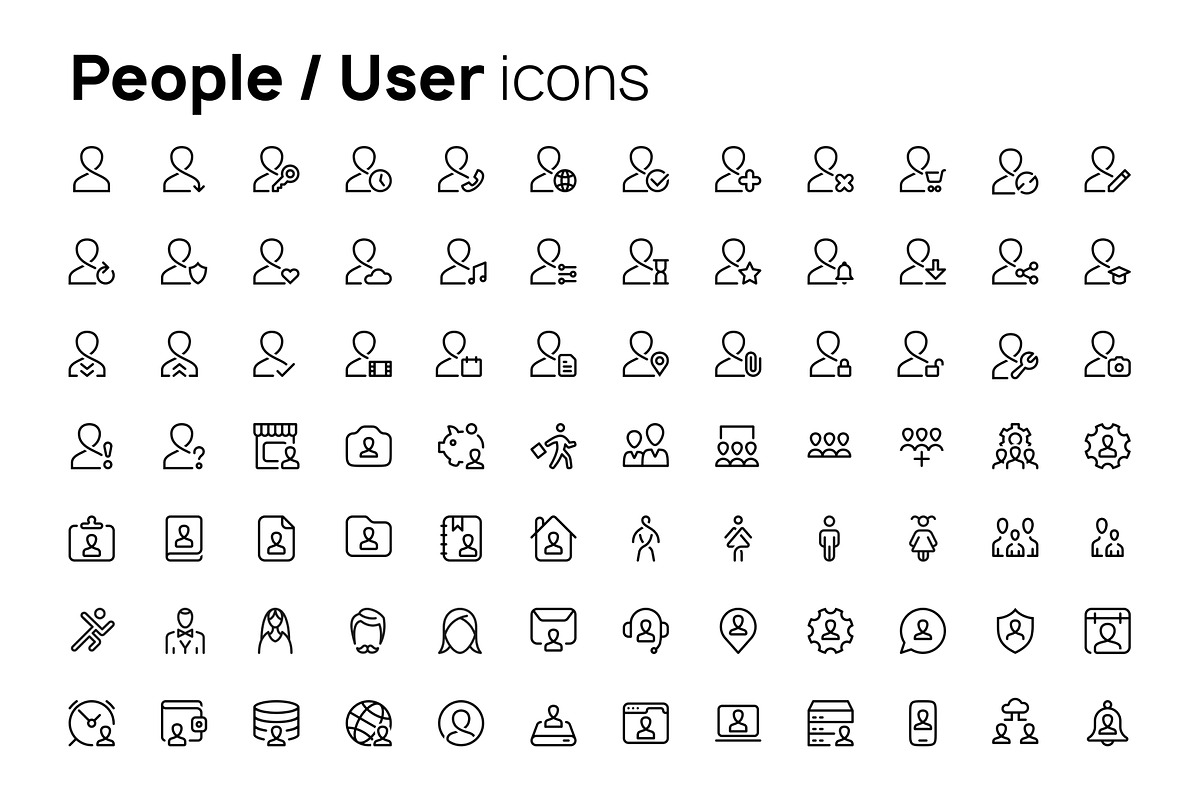 People user line icons, an Outline Icon by AIWD (Photo 2 of 2)