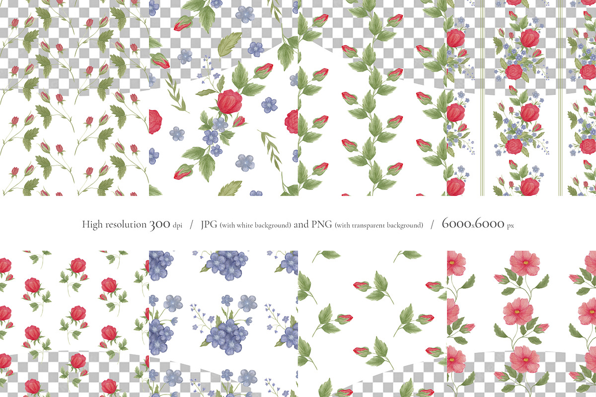 Vintage Rose: Seamless Patterns, a Pattern Graphic by Nadia Semyroz (Photo 2 of 6)