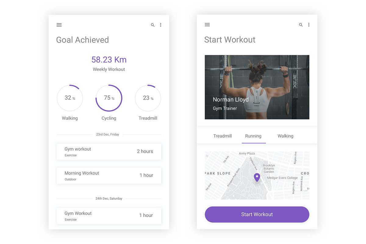 Fitness & Gym Workout Adobe XD App, an UI Kit Template by themelove (Photo 7 of 9)