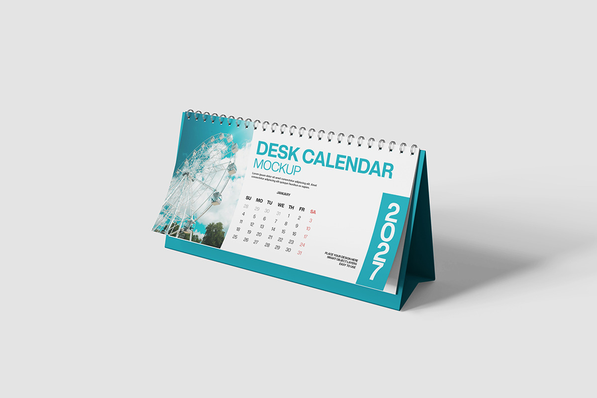Desk Calendar Mockup, a Product Mockup by bimockup (Photo 2 of 6)
