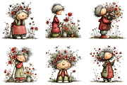 Whimsical Garden Grandma Clipart, an Illustration by CraftArtStudio (Thumbnail 4 of 6)
