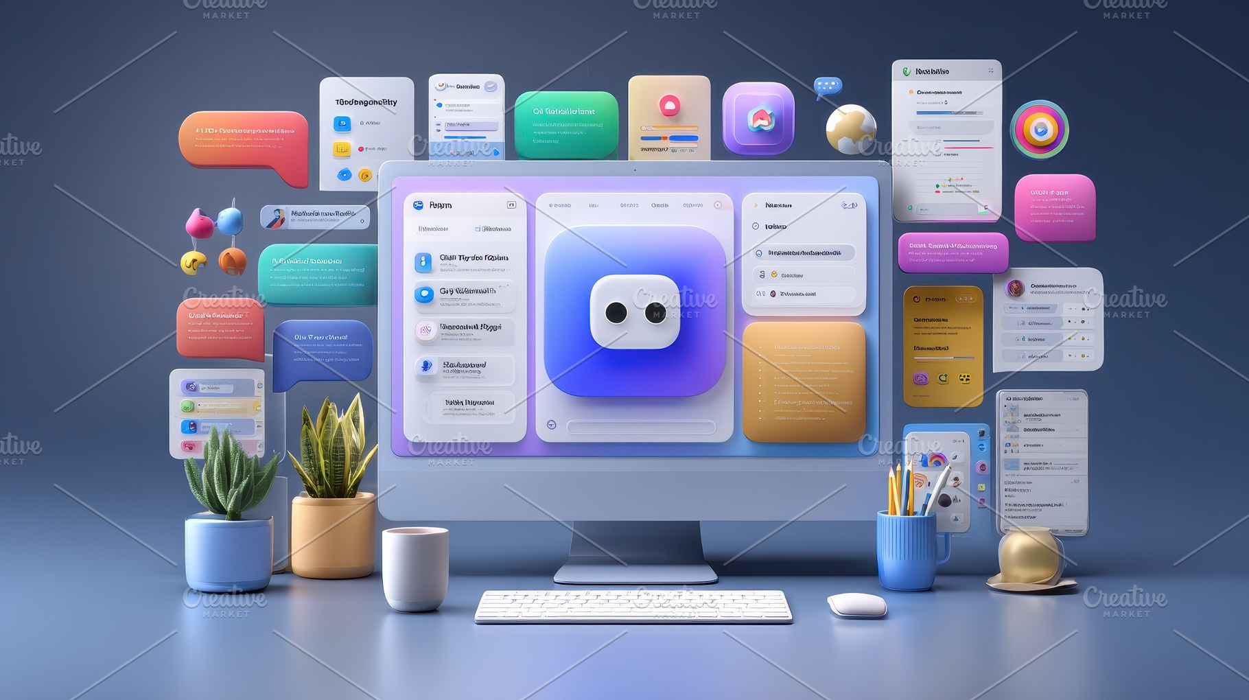 Modern User Interface Design Workspa, a Photo by Pixeness Studio