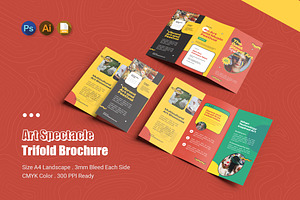 Art Spectacle Trifold Brochure, a Brochure Template by Esensifiksi.studio