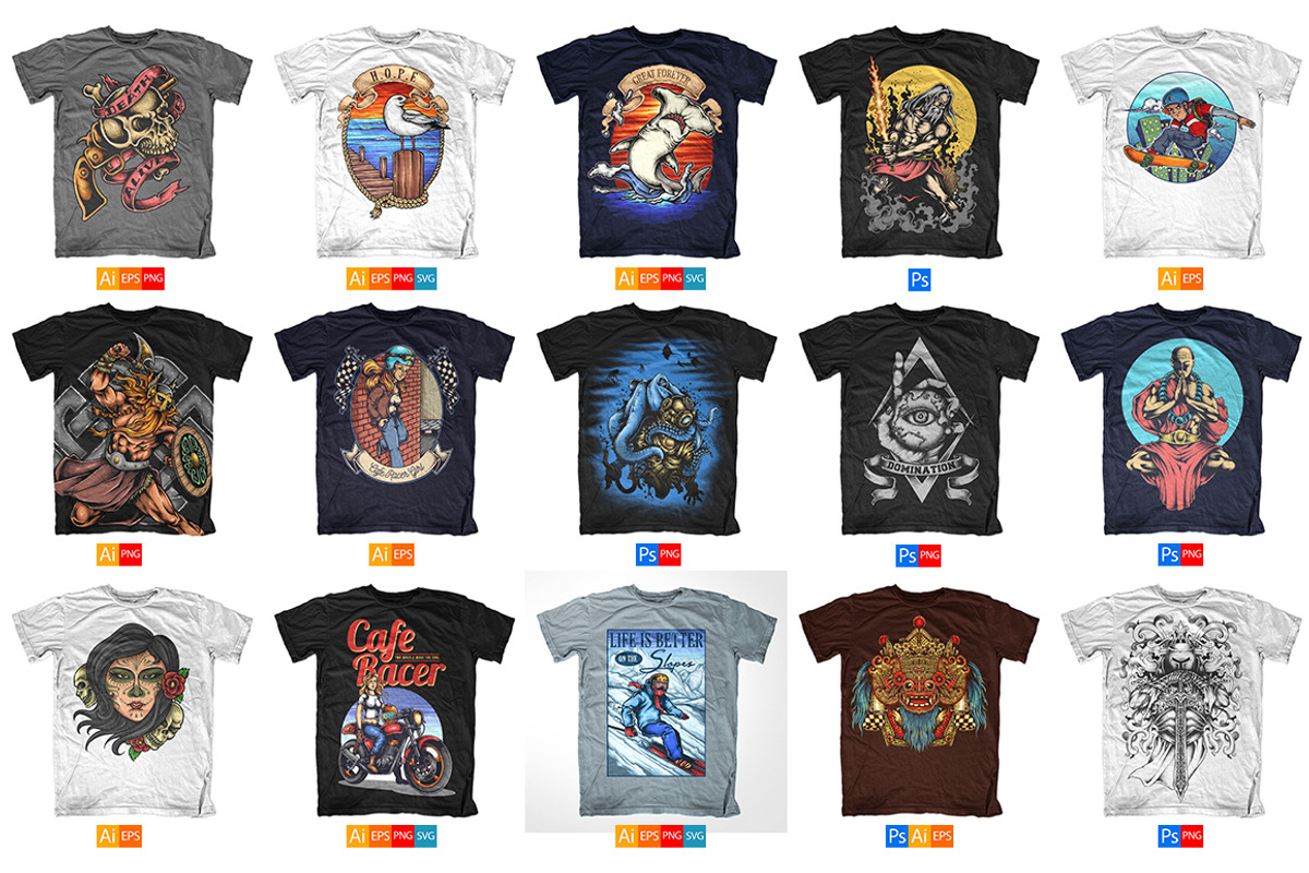 100 T-Shirt Designs, an Illustration by TSV Art Collective (Photo 6 of 12)