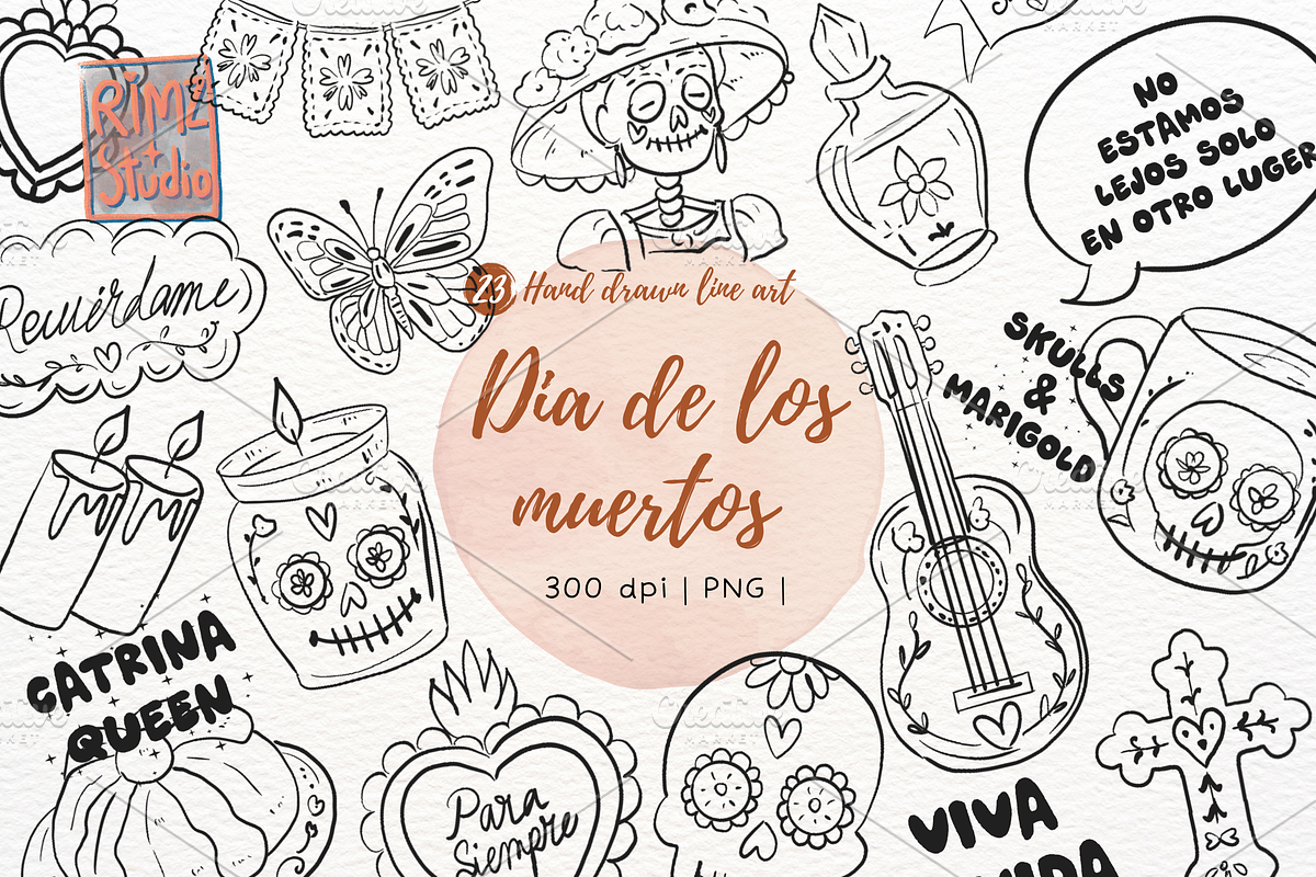 Dia de los Muertos Clipart PNG, an Object Illustration by RimzStudio (Photo 1 of 9)