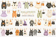 Halloween Clothesline Baby Shower, a Seasonal Illustration by SugarCloudStudioArt (Thumbnail 1 of 5)